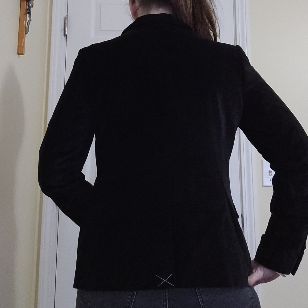 Talbots Black Velvet Blazer Jacket Size 6 - Picture 4 of 8